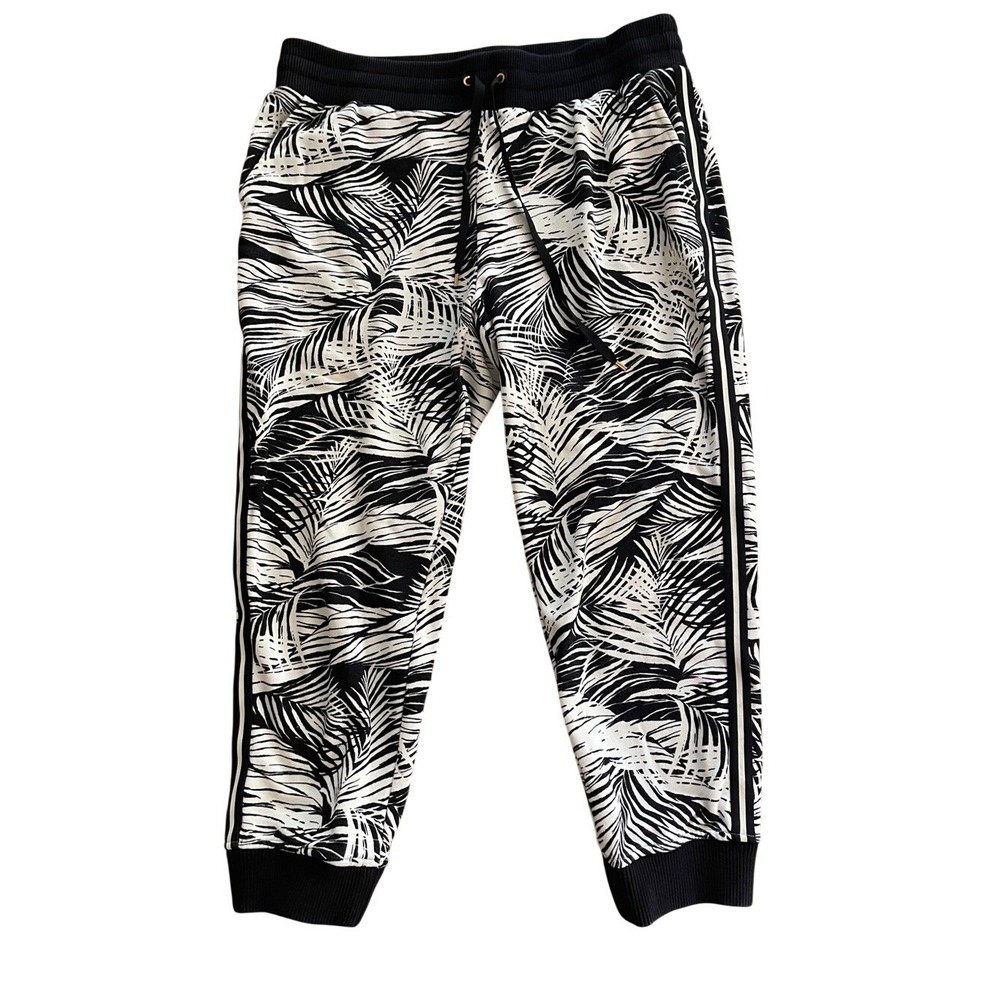 Lauren Ralph Lauren Black & Cream Casual Palm Joggers Large